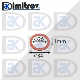 Дифтунга Ø 26 х Ø 34 х 1 mm медна